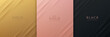 © Riseness - Set of gold, black and rose gold abstract background with dynamic diagonal stripe lines and shadow. Modern and simple template banner collection design. Luxury and elegant concept. EPS10 vector