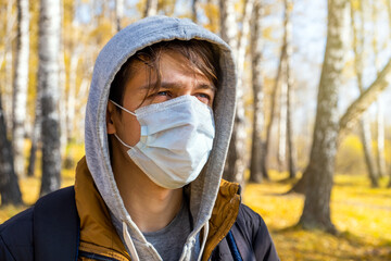 Canvas Print - Man in Flu Mask