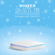 Winter sale promotion with product display podium