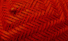 Closeup View Red Woven Wicket Basket