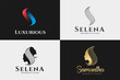 Set of modern hair beauty logo design collection, usable logo design for saloon, hair beauty, wedding make up, spa