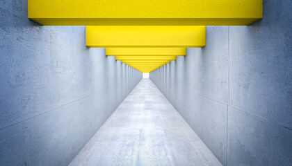 Wall Mural - gray yellow concrete structure tunnel.