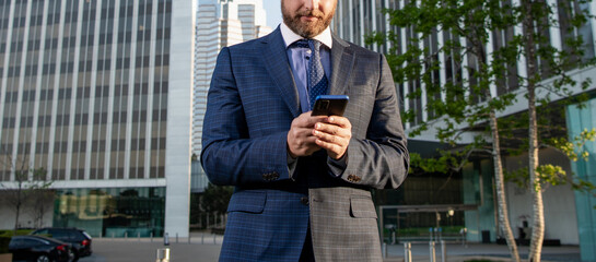 agile business blogging. modern communication technology. man blogger use smartphone.
