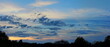 Sunset in the fall. Panorama with clouds.