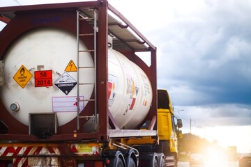 Wall Mural - Trucks transporting dangerous chemicals