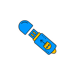 Sticker - USB Drive Cyber Attack Icon vector