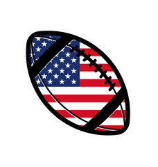 Sticker - american football gridiron ball with usa flag