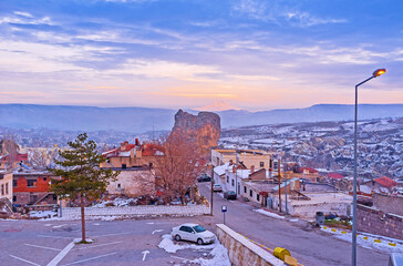 Sticker - The evening in Ortahisar, Cappadocia, Turkey.