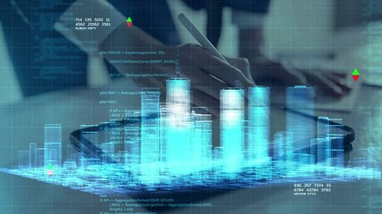Wall Mural - artificial intelligence smart city metaverse iot internet network technology control hud interface, 
