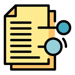 Sticker - Documents remote access icon. Outline documents remote access vector icon color flat isolated