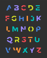 Wall Mural - Colorful trendy alphabet vector design.