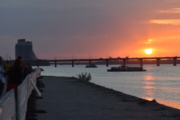 Sticker - sunset at the pier