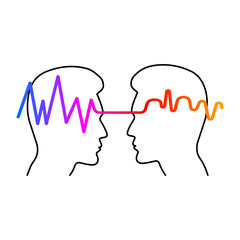 empathy logo with two profiles. negotiations, understanding icon