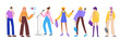 © alia.kurianova - Groupe of young People on white background. Vector illustration in a flat style. Character for design.