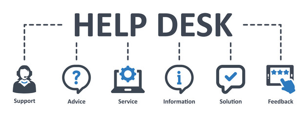 Wall Mural - Help Desk icon - vector illustration . customer support, customer service, contact us, infographic, template, presentation, concept, banner, pictogram, icon set, icons .