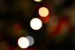 Abstract, defocused bokeh, colorful blurred circle lights background. Christmas tree, Xmas light wallpaper