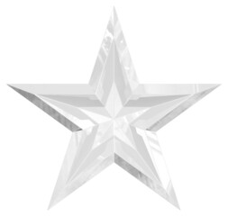 Wall Mural - 5 point star - christmas star - white single isolated on white - 3d rendering
