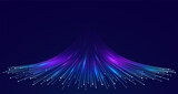Fototapeta  - Abstract digital big data background, fiber optic network lines. Data flow visualization concept.