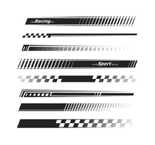 Sports Stripes, Car Stickers Black Color. Racing Decals For Tuning.