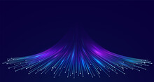 Abstract Digital Big Data Background, Fiber Optic Network Lines. Data Flow Visualization Concept.