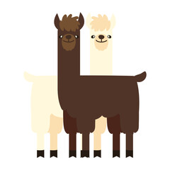 Canvas Print - cartoon llamas animal