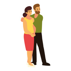 Poster - couple standing cartoon