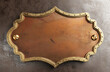 Steampunk metal plaque with brass borders. 3d illustration