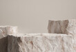 Abstract stone podium for display product. Isolated, clipping path included. 3d illustration