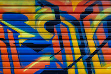 Graffiti Painted Metallic Blinds Curtains From Paris, France
