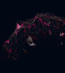 Wall Mural - fondo abstracto de la tecnología y la ciencia.ilustración 3d. análisis de datos de negocios y la red