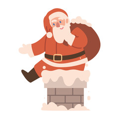 Poster - santa claus in chimney