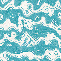 Wall Mural - Aegean teal mottled swirl marble nautical texture background. Summer coastal living style home decor. Liquid fluid blue water flow effect dyed textile seamless pattern.