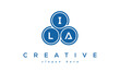 ILA creative circle three letters logo design with blue