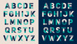 Trendy geometric uppercase alphabet design.