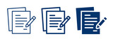 Business contract icon set. Paper with pencil icon vector illustration.