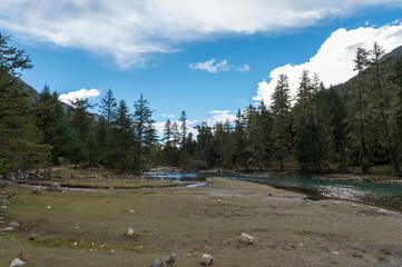 Wall Mural - Beautiful lakes and mountains in Sichuan, China