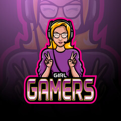 Poster - Girl gamers esport logo mascot design