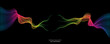 Vector wave lines flowing dynamic colorful isolated on black background for design elements, banner in concept AI technology, digital, communication, science, music