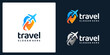 Air travel logo template. Travel logo. Pin logo. Location on map logo concept. Plane icon. Plane logo. Plane vector. Airplane logo. Airplane icon. Airplane vector.
