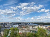 Fototapeta Na sufit - Kyiv city capital of Ukraine panoramic view at sunny spring day. Spectacular cityscape of Kiev old town.