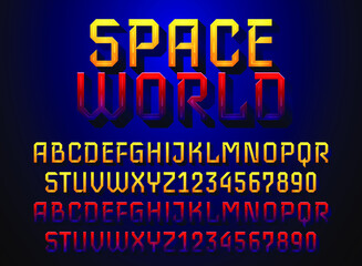 Wall Mural - fantasy dark yellow red space world text effect perfect for game logo title
