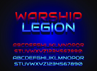 Wall Mural - warship legion fantasy blue red game logo title text effect