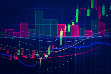 Business graph background: Analysis business accounting on info sheets. Businessman hand working on analyzing investment charts for Gold market, Forex market and Crude oil trading market.