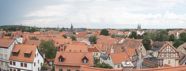 Wall Mural - Quedlinburg - Panorama Ausblick über die Dächer der Altstadt