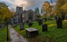 Church And Graveyard In Autumn
