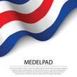 © magr80 - Waving flag of Medelpad is a province of Sweden on white backgro