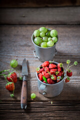 Wall Mural - Homemade tart with fresh berry fruits. Berries tart with sugar.