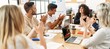 © Krakenimages.com - Group of young business workers smiling and clapping to partner at the office.