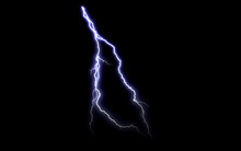 Small Lightning Bolt Isolated On Black Background.