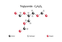 Molecular formula of triglyceride. Triglyceride is an ester of glycerol (glycerine) and three fatty acids. It is the main component of vegetable and animal oils.